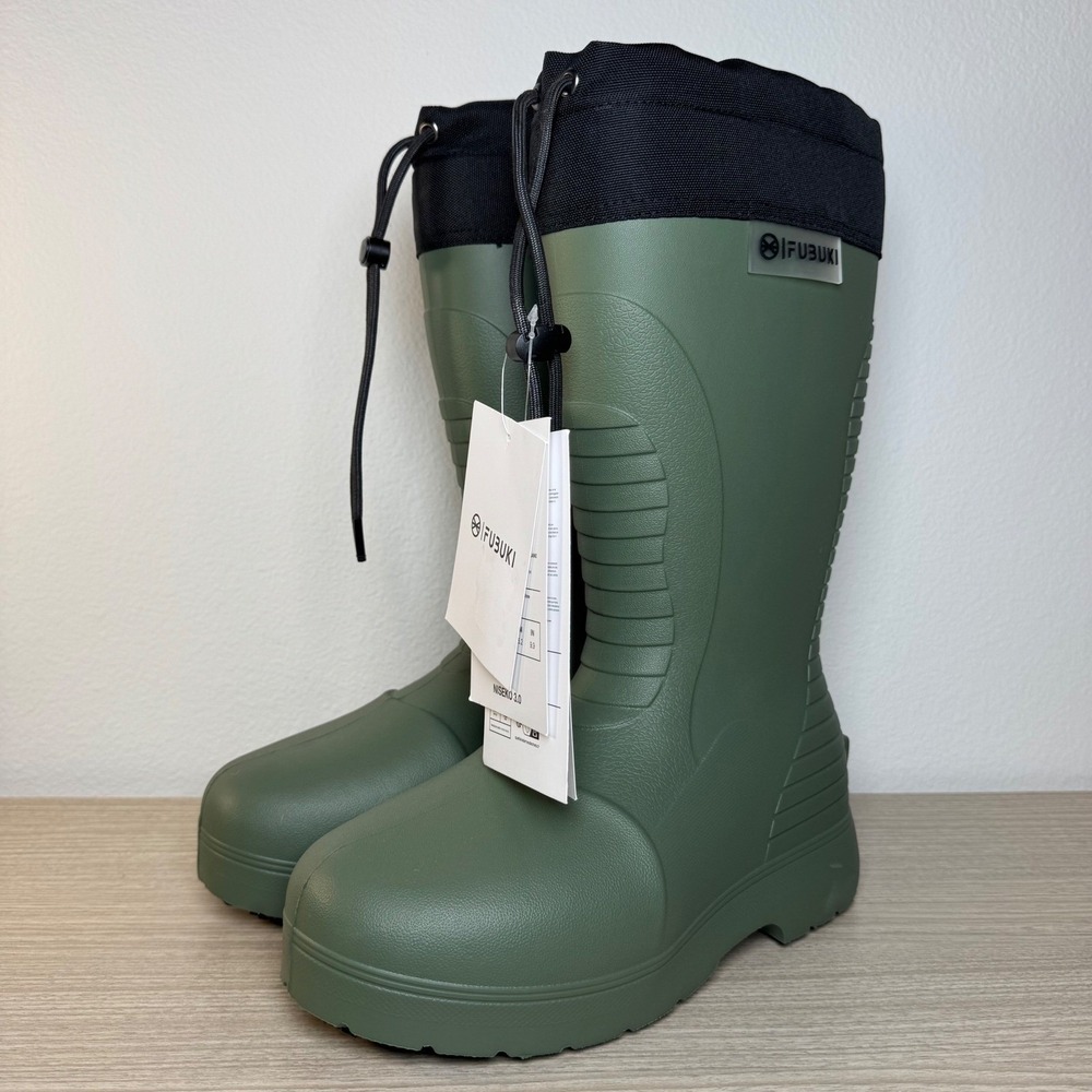Fubuki Niseko 3.0 Snow Boots Olive Waterproof Fishing Winter Boots Size 6